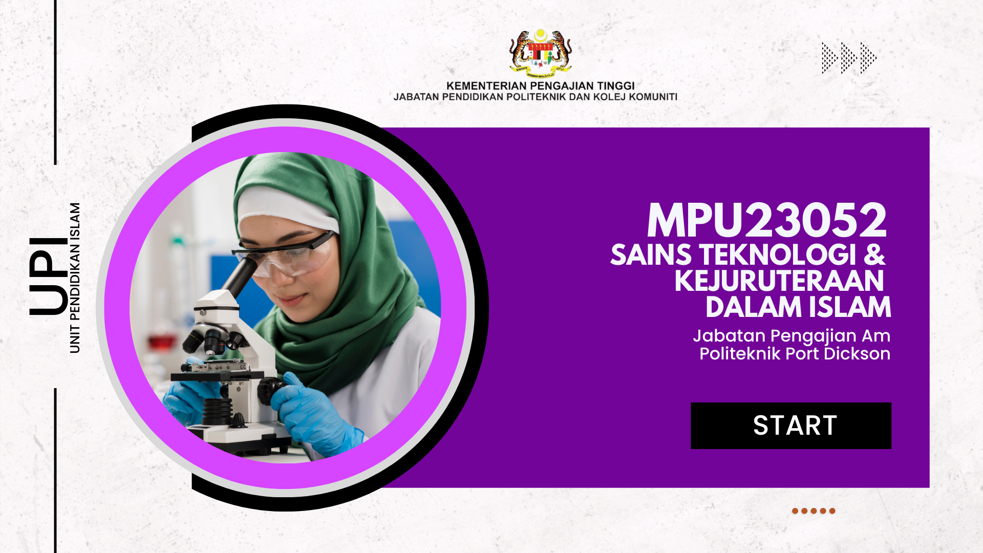 SAINS TEKNOLOGI DAN KEJURUTERAAN DALAM ISLAM (MPU23052)