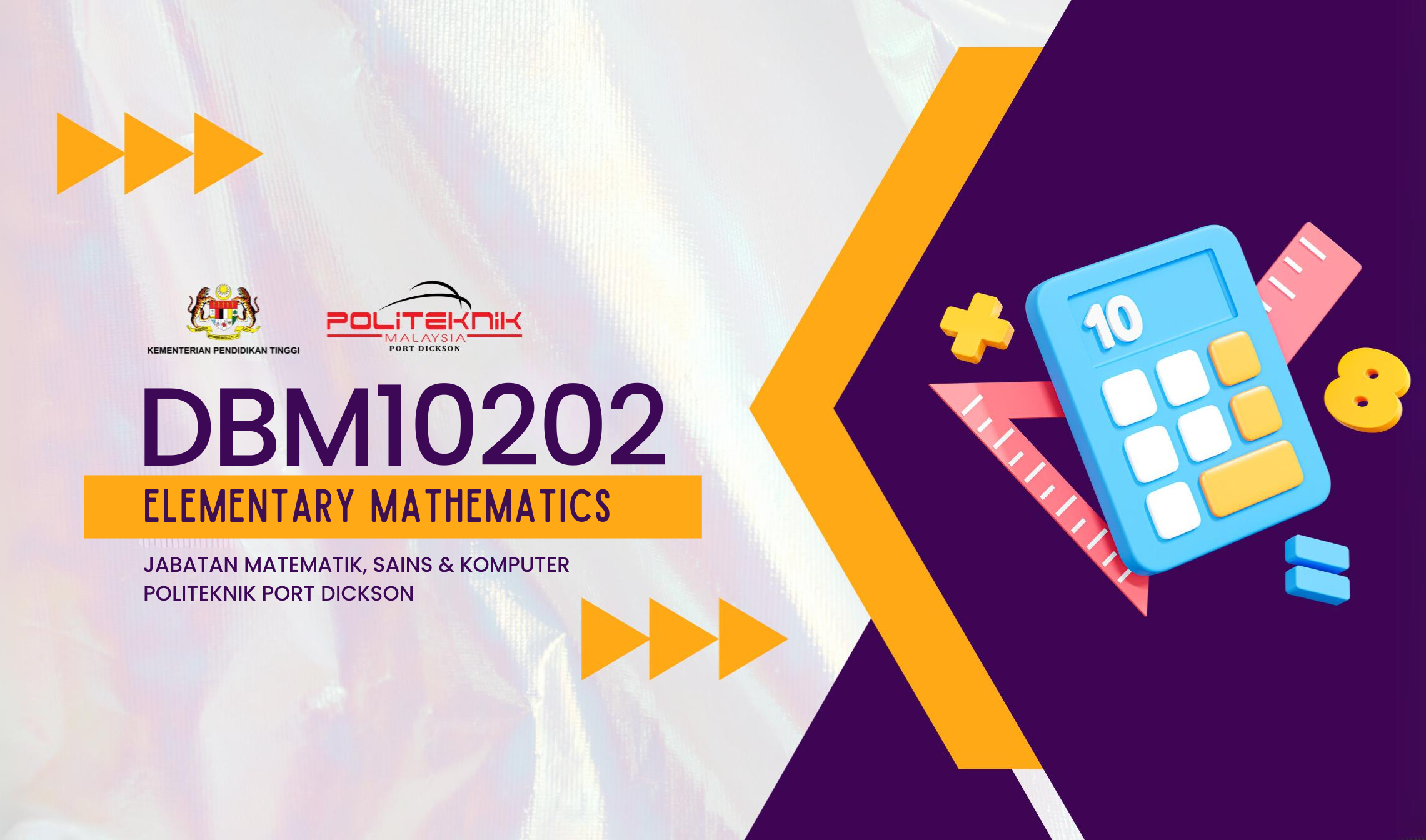 DBM10202 ELEMENTARY MATHEMATICS