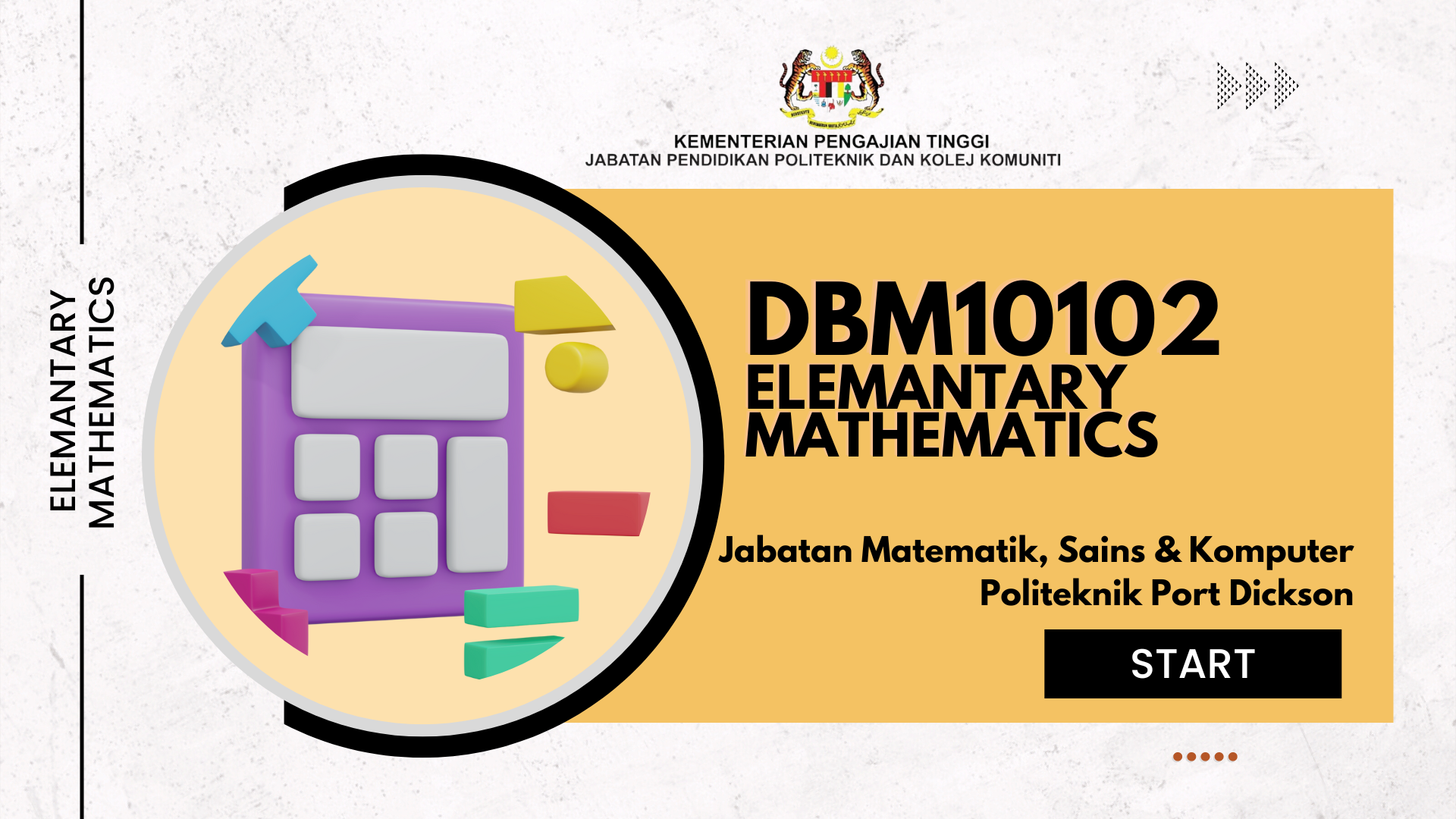 DBM10102 ELEMENTARY MATHEMATICS