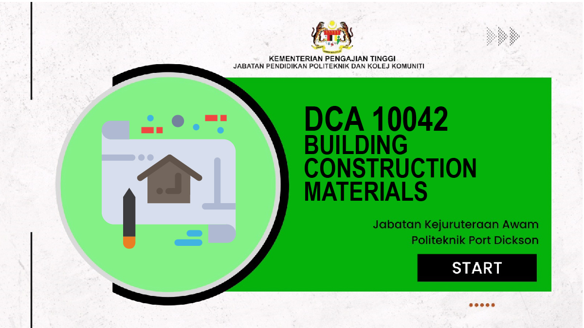 DCA10042 BUILDING CONSTRUCTION MATERIALS