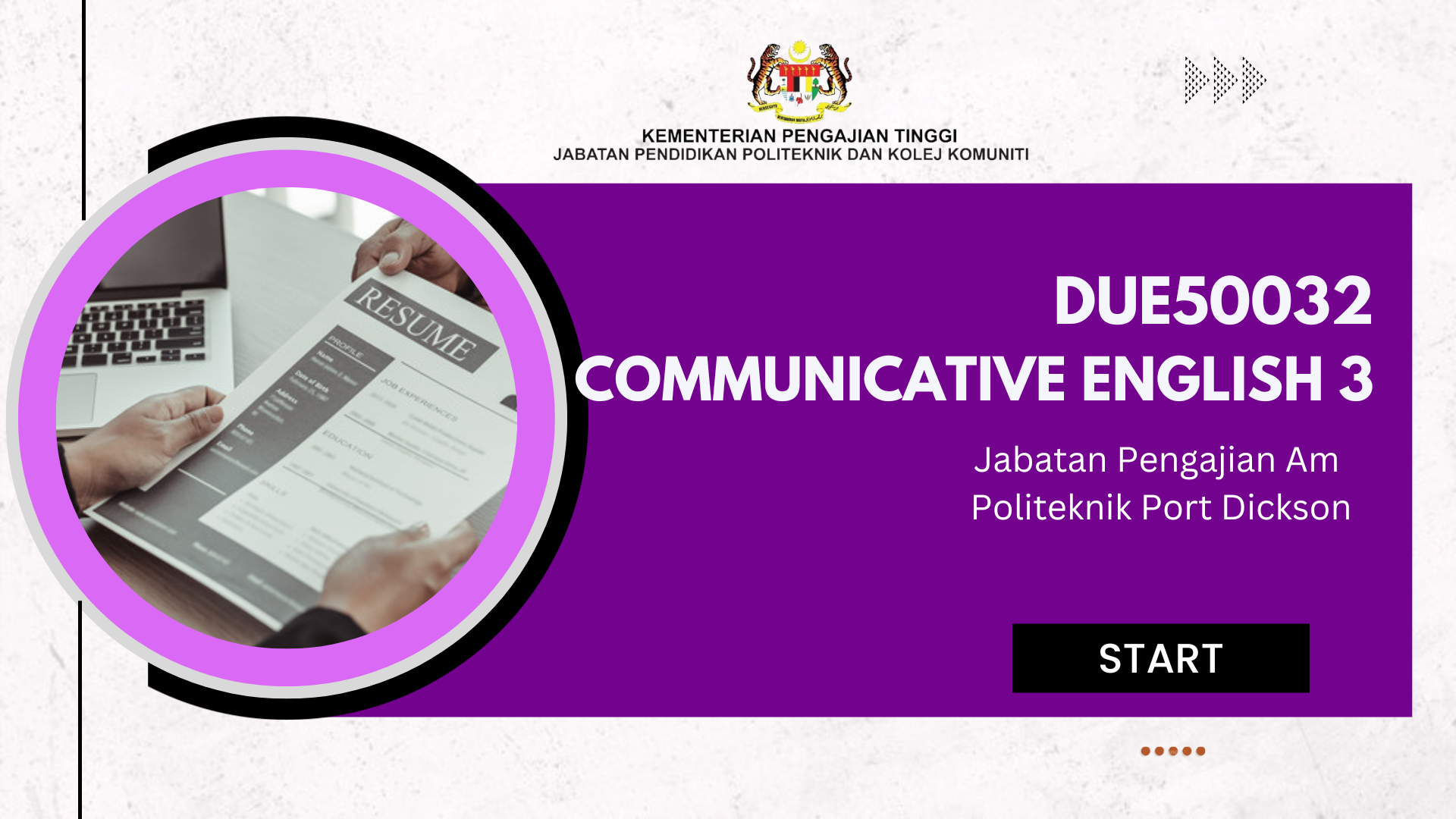 DUE50032 COMMUNICATIVE ENGLISH 3_S1