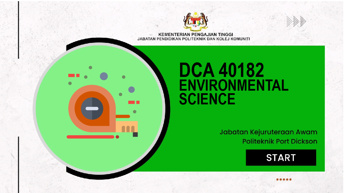 DCA40182  ENVIRONMENTAL SCIENCE