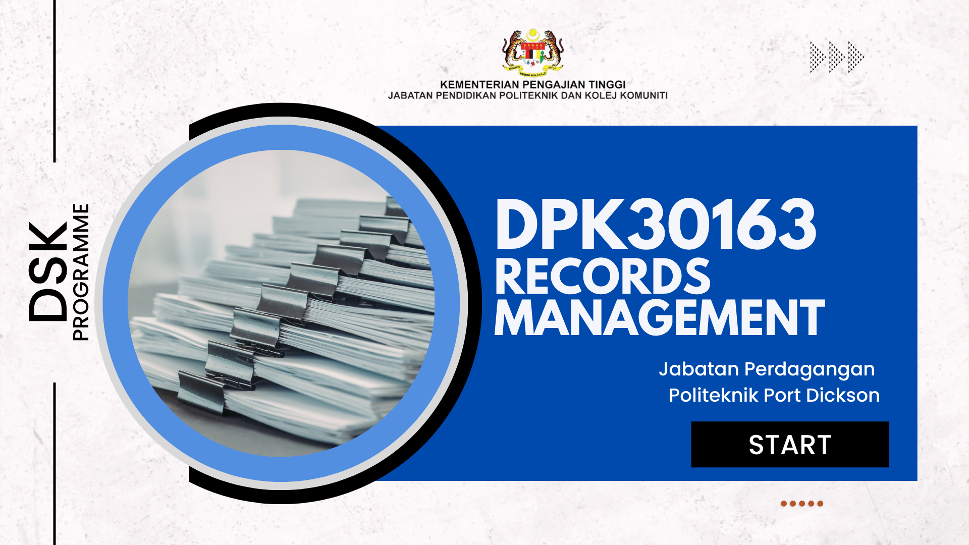 DPK30163 RECORDS MANAGEMENT SESSION 1 2026/2027